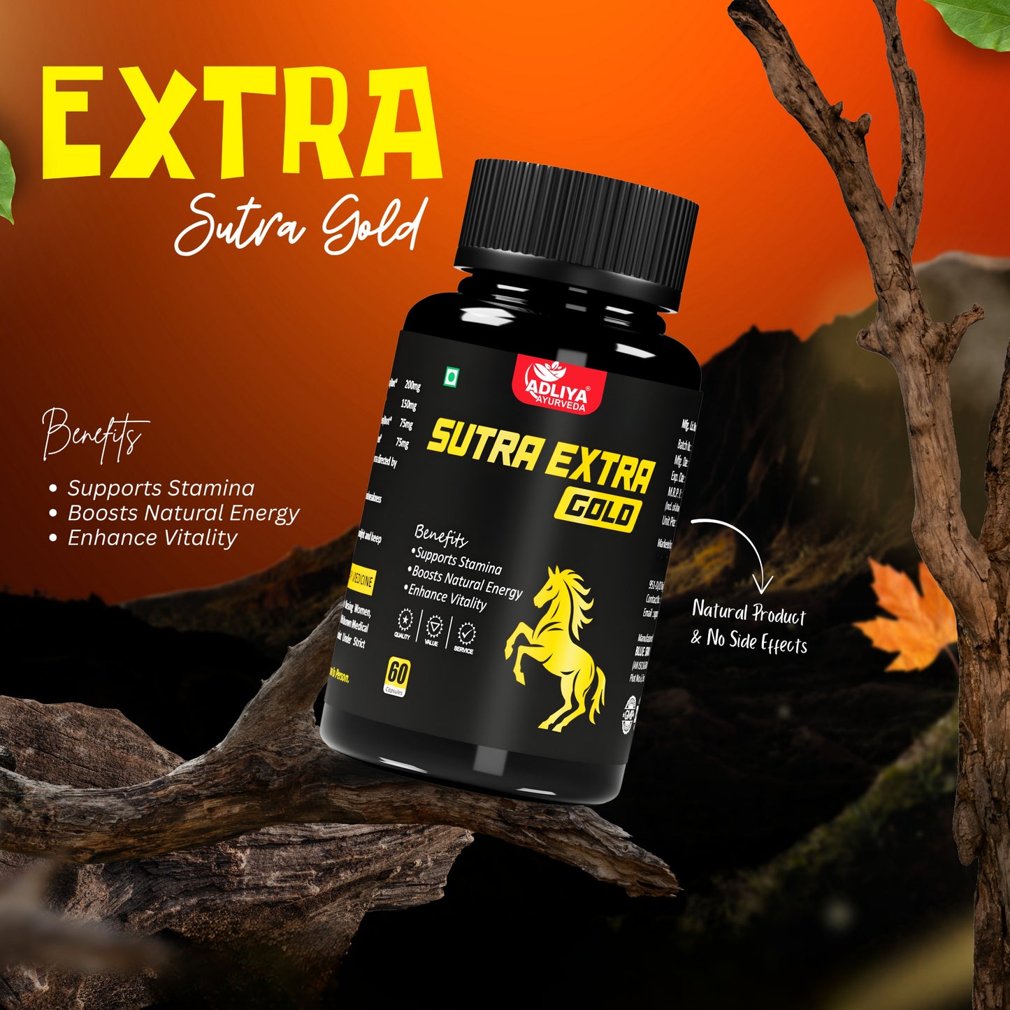 Sutra Extra Gold Capsule – Powerful Ling Lamba Mota Karne Wala Dawai for Men Stamina & Performance